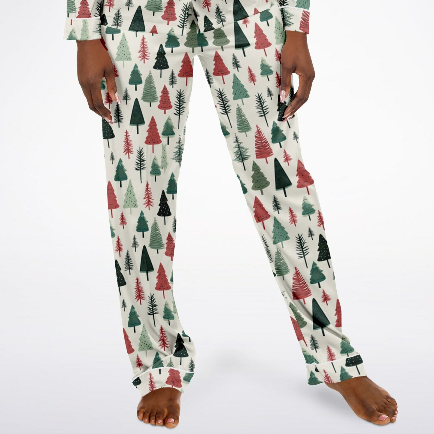 Women's Satin Set Pajamas -Christmas Tree
