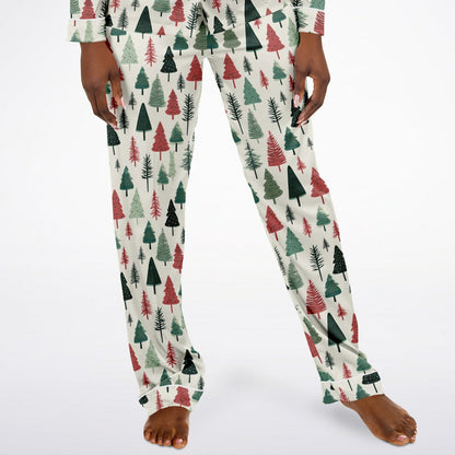 Women's Satin Set Pajamas -Christmas Tree
