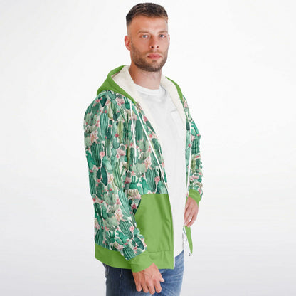 Microfleece Zip Human Hoodie - Plants