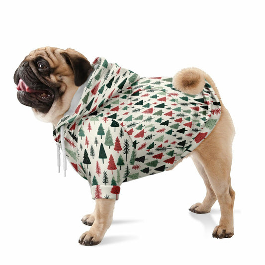 Athletic Dog Zip-Up Hoodie - Christmas Tree