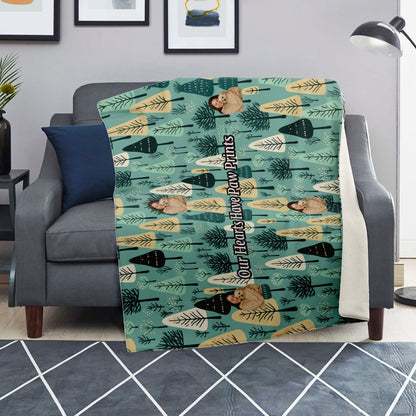 Custom Text / Photo Premium Microfleece Blanket - All Over Print - Trees