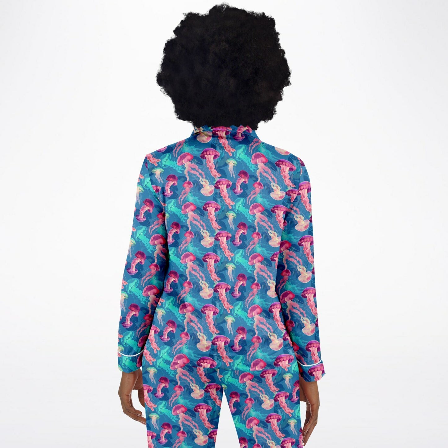 Women's Satin Set Pajamas - Ocean