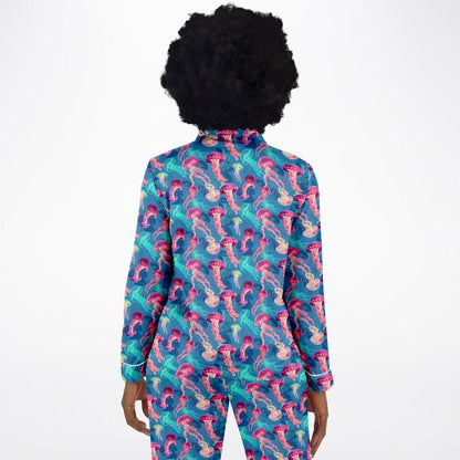 Women's Satin Set Pajamas - Ocean