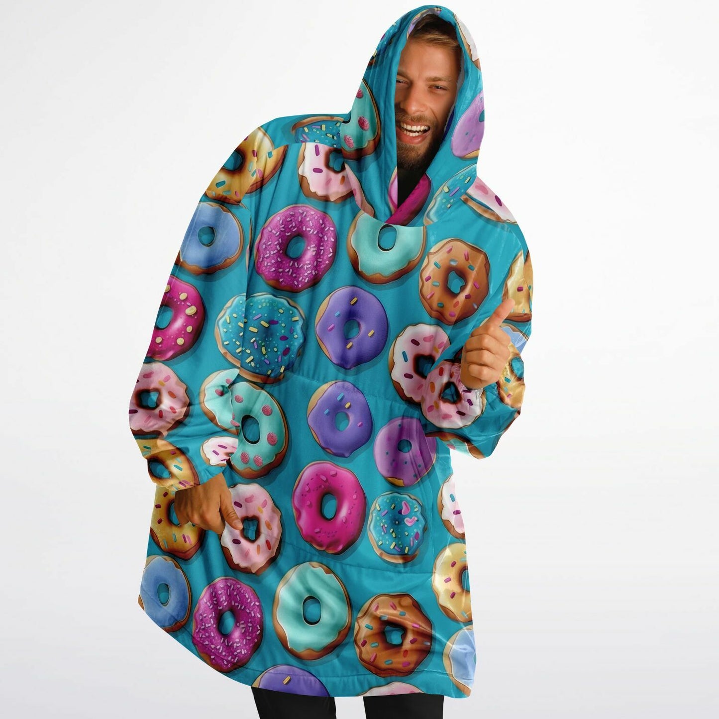 Custom Text Snug Hoodie - All Over Print - Donut