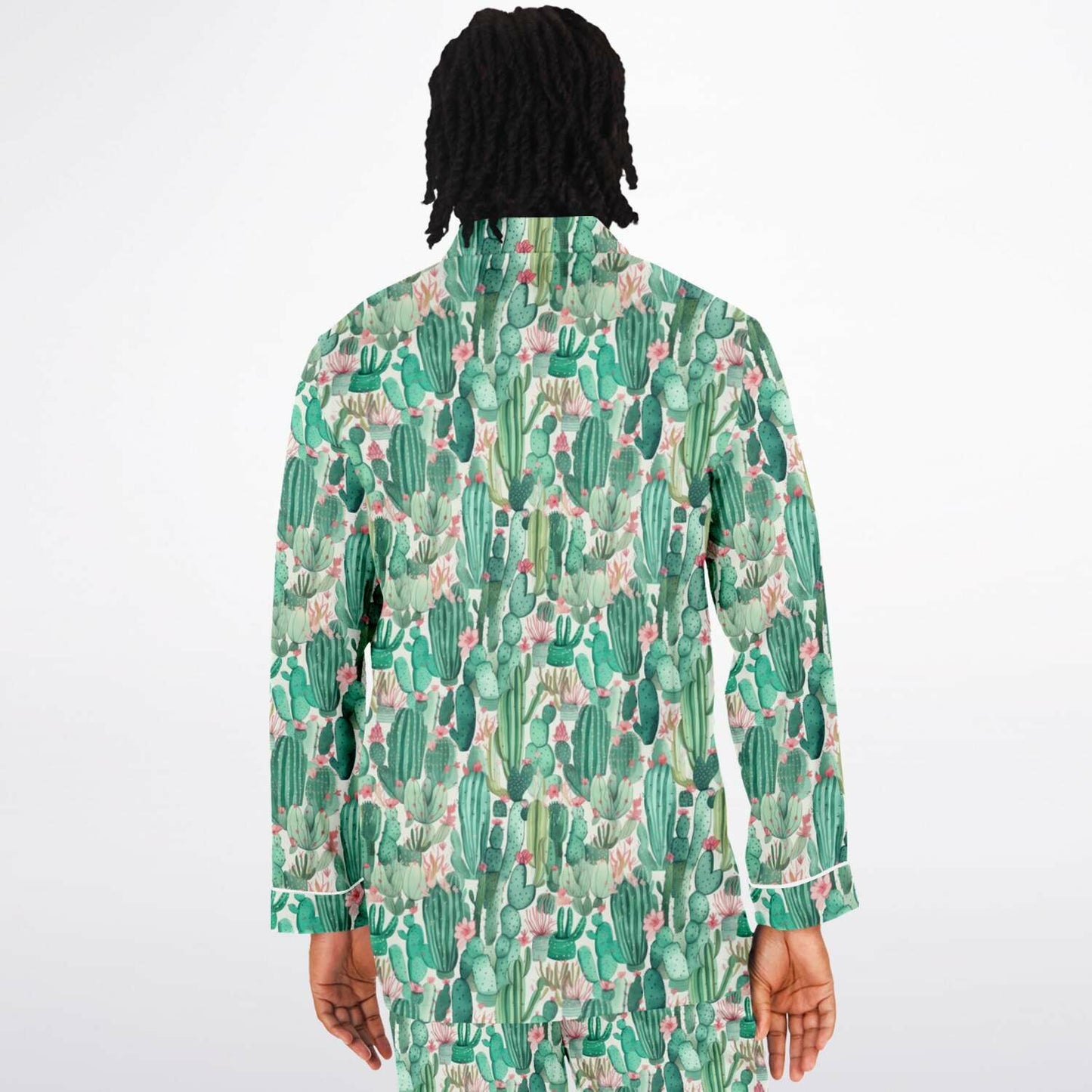 Men's Satin Set Pajamas - Plants