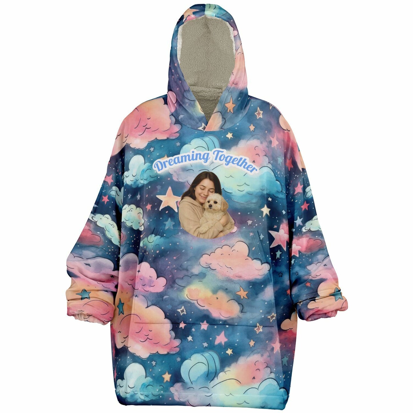Custom Name and Custom Photo Snug Hoodie - All Over Print Sleep
