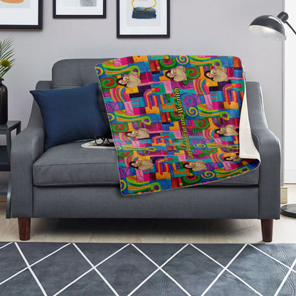 Custom Text / Photo Premium Microfleece Blanket - All over Print - Geometric