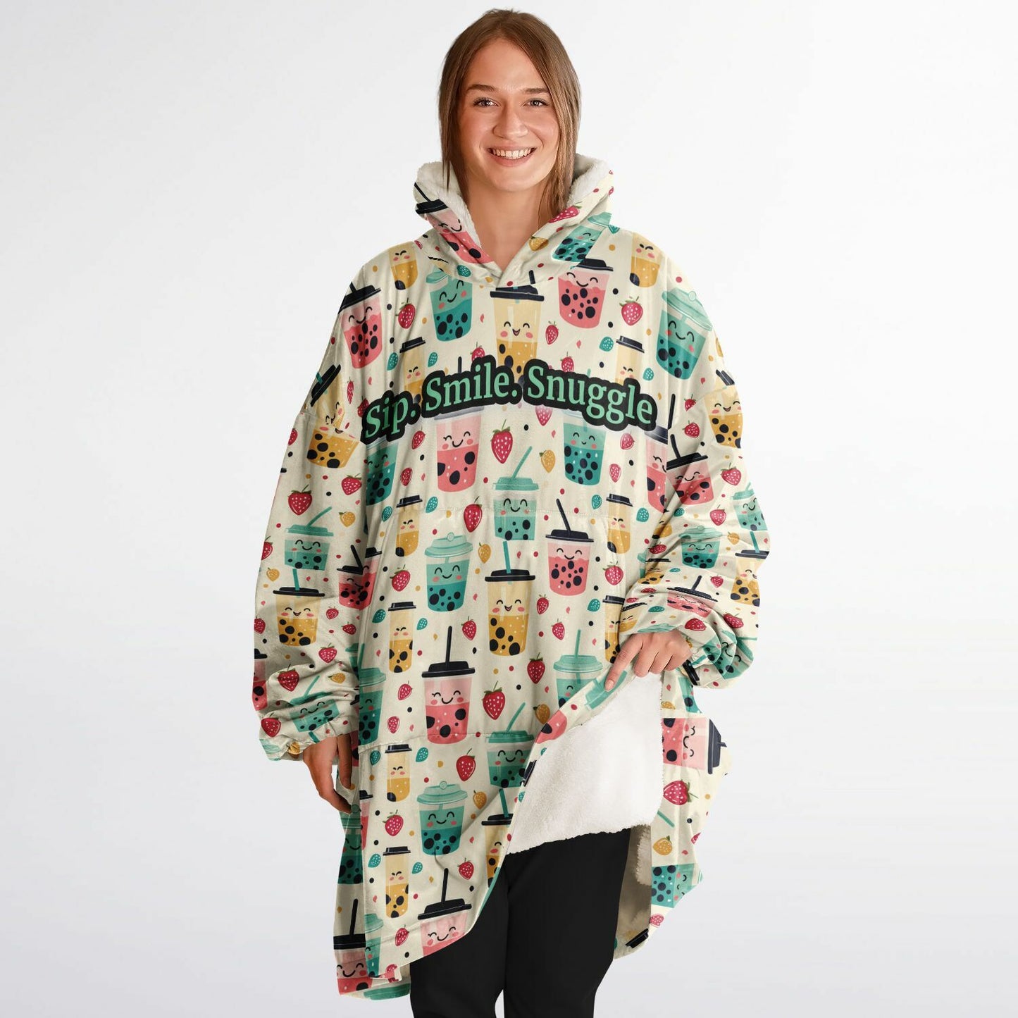 Custom NAME / TEXT Snug Hoodie - All over Print - Boba