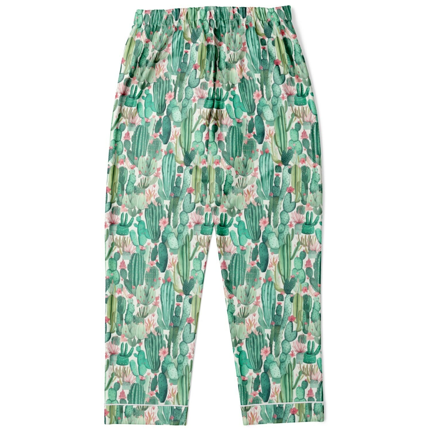 Women's Satin Set Pajamas - Plants