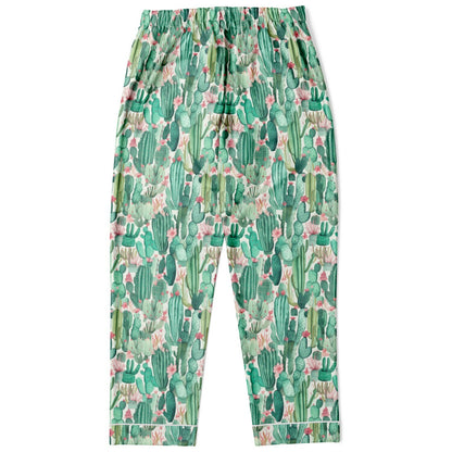 Women's Satin Set Pajamas - Plants