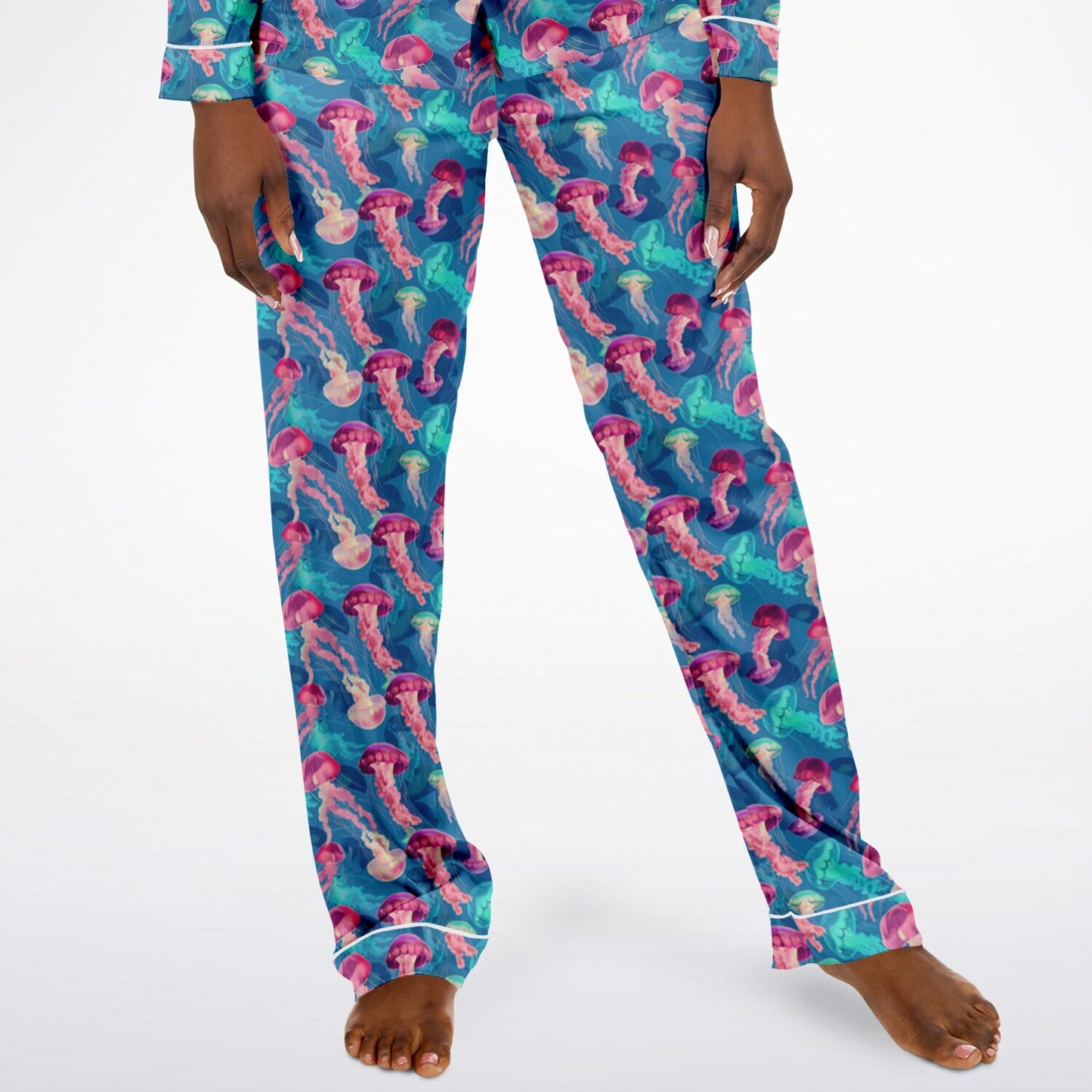 Women's Satin Set Pajamas - Ocean