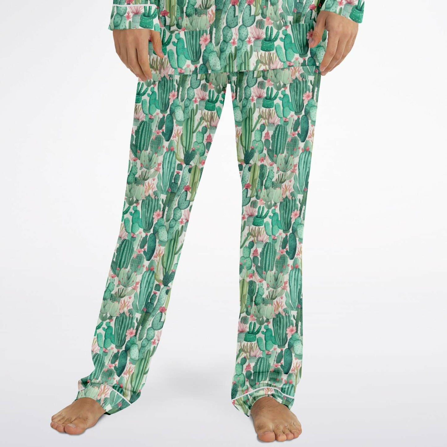 Men's Satin Set Pajamas - Plants