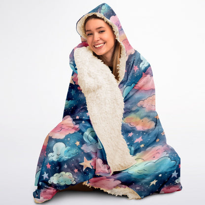 Custom NAME and Photo Hooded Blanket Sherpa - All Over Print