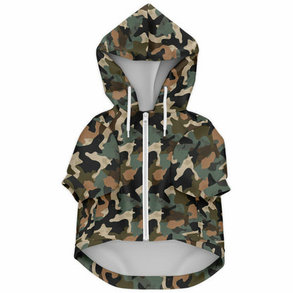 Custom Text Dog Zip-Up Hoodie - AOP