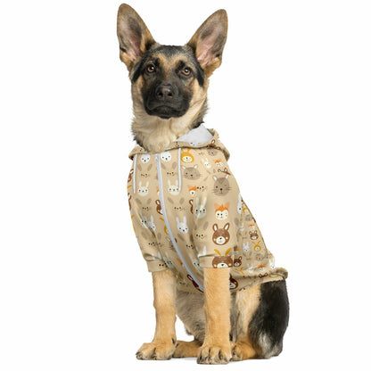 Athletic Dog Zip-Up Hoodie - Animal Prints