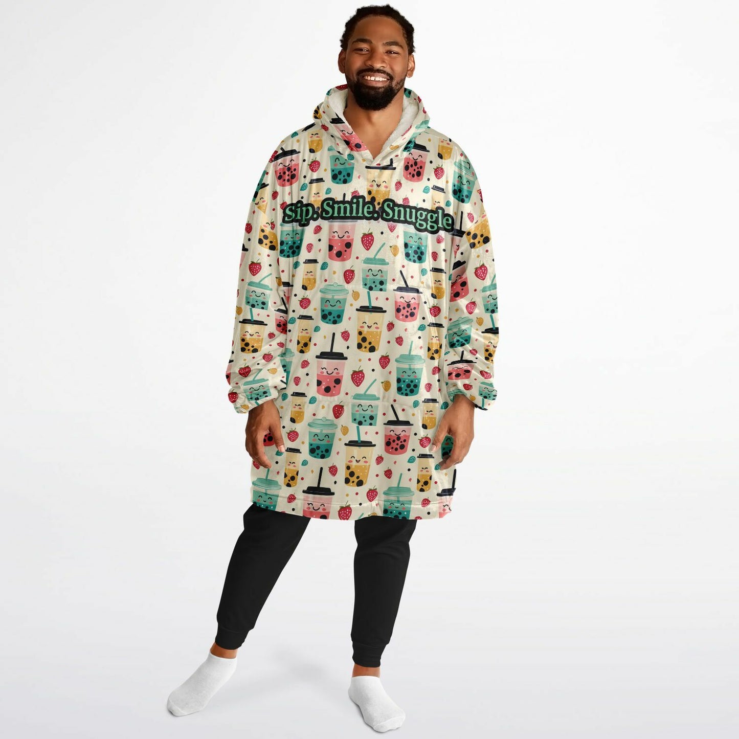 Custom NAME / TEXT Snug Hoodie - All over Print - Boba