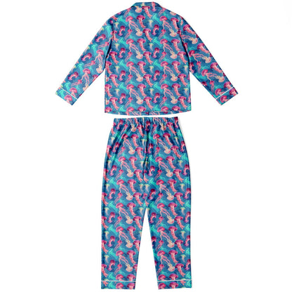 Women's Satin Set Pajamas - Ocean