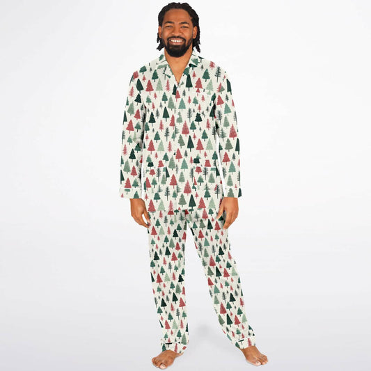 Men's Satin Set Pajamas - Christmas Tree