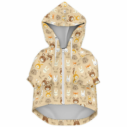 Custom Name Athletic Dog Zip-Up Hoodie - Animal Print