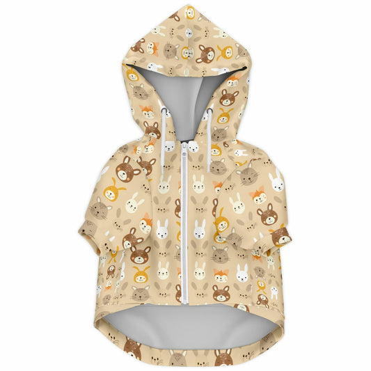 Custom Name Athletic Dog Zip-Up Hoodie - Animal Print