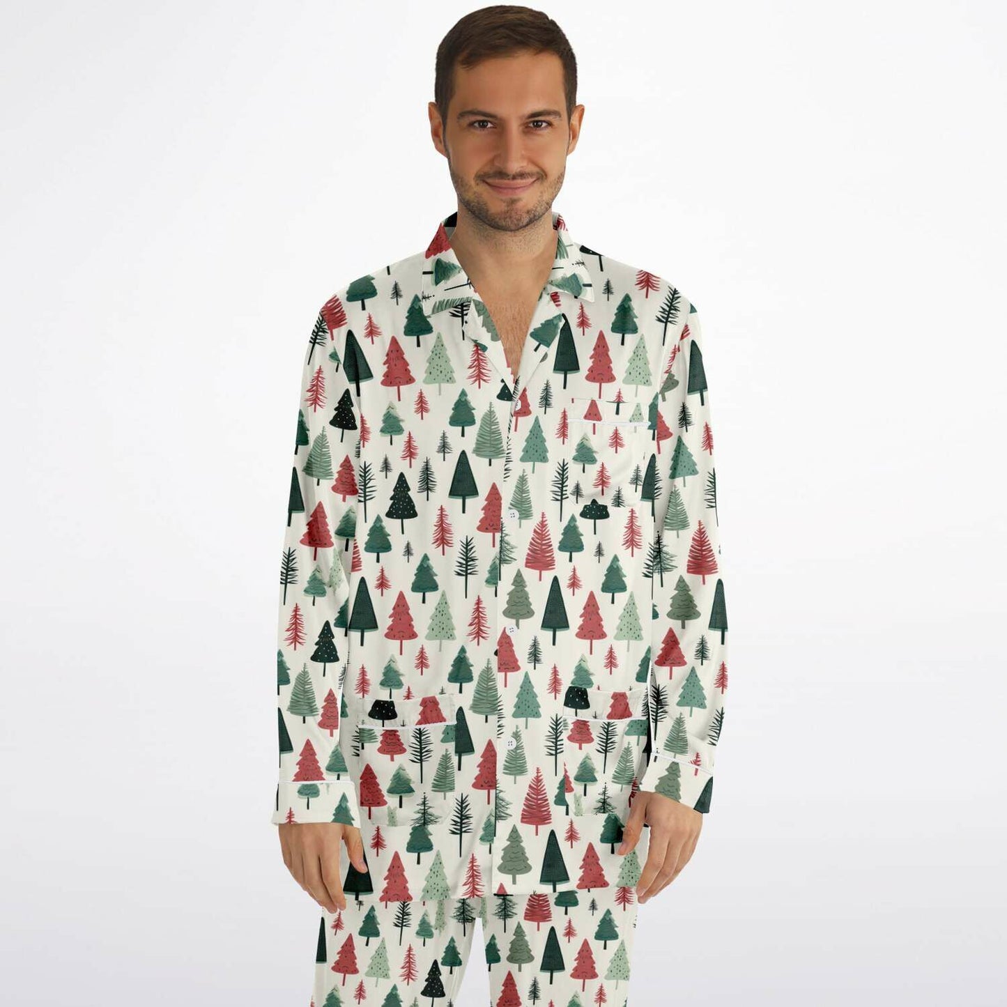 Men's Satin Set Pajamas - Christmas Tree