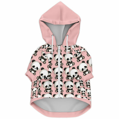 Fashion Dog Zip-Up Hoodie - Panda Pink