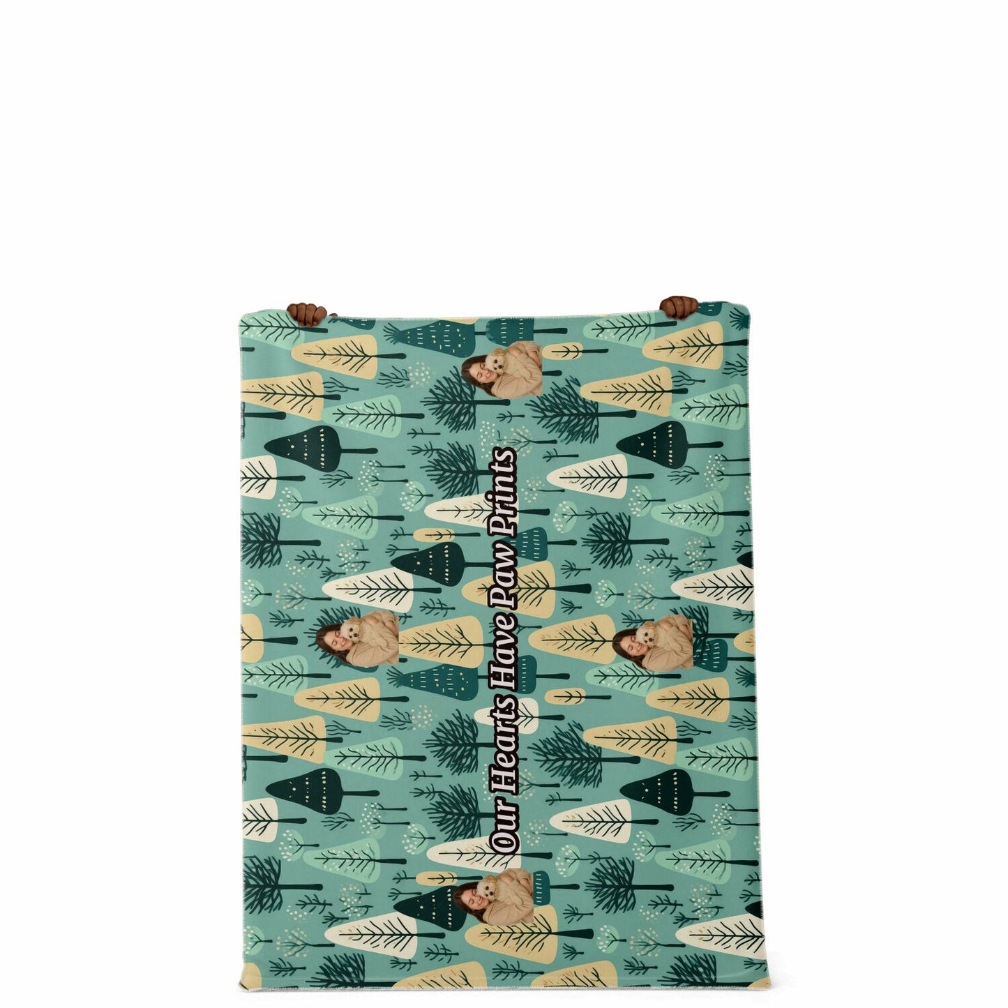 Custom Text / Photo Premium Microfleece Blanket - All Over Print - Trees