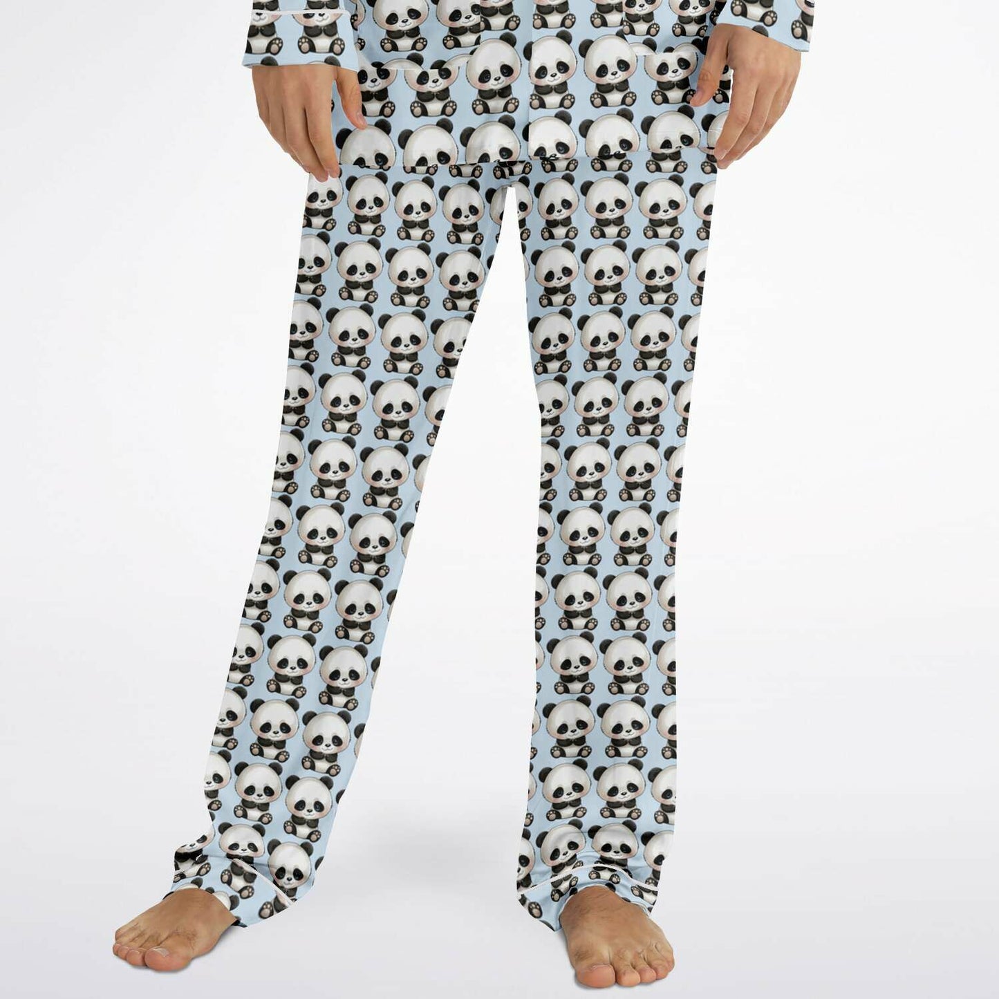 Men's Satin Set Pajamas - Panda