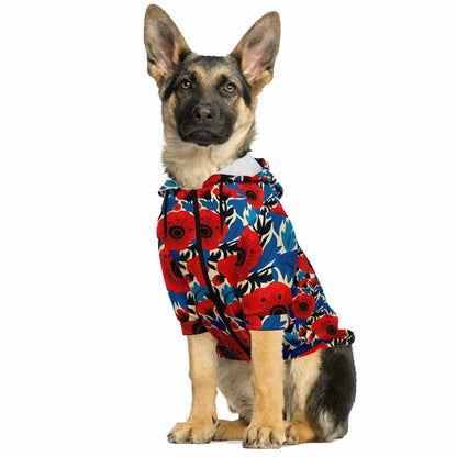 Custom Name Fashion Dog Zip-Up Hoodie - Floral