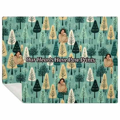 Custom Text / Photo Premium Microfleece Blanket - All Over Print - Trees