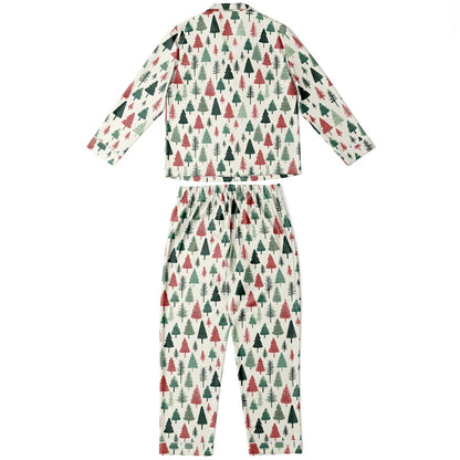 Women's Satin Set Pajamas -Christmas Tree