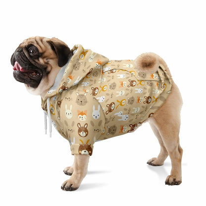 Athletic Dog Zip-Up Hoodie - Animal Prints