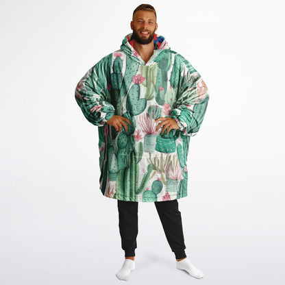 Reversible Snug Hoodie - Plants and Red Flower