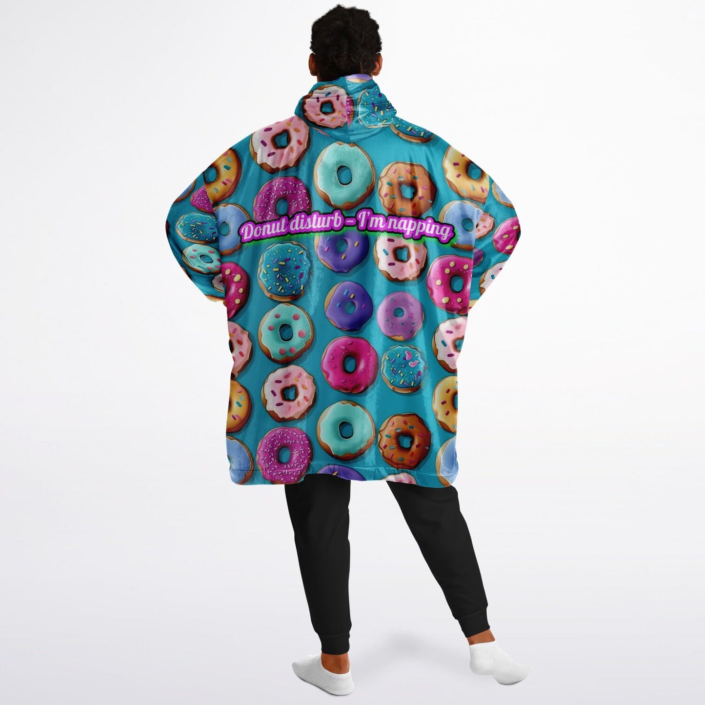Custom Text Snug Hoodie - All Over Print - Donut