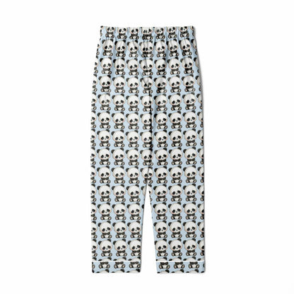 Men's Satin Set Pajamas - Panda