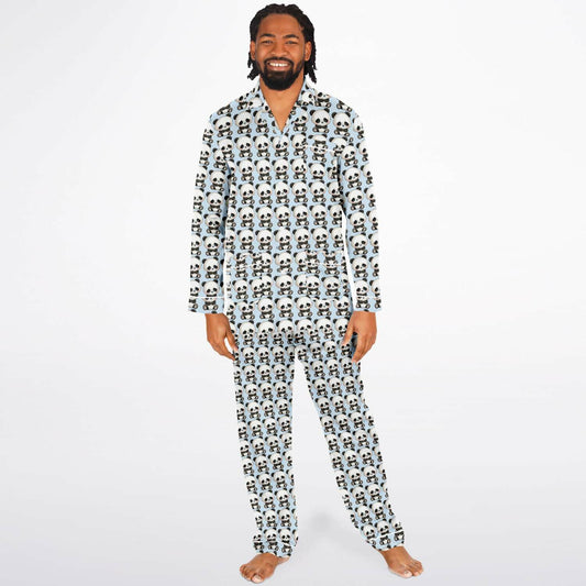 Men's Satin Set Pajamas - Panda