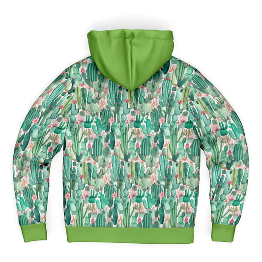 Microfleece Zip Human Hoodie - Plants