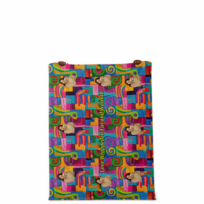 Custom Text / Photo Premium Microfleece Blanket - All over Print - Geometric