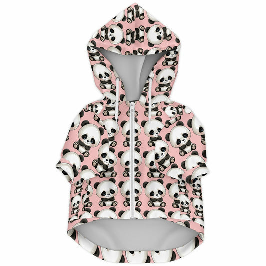 Athletic Dog Zip-Up Hoodie - Panda Pink
