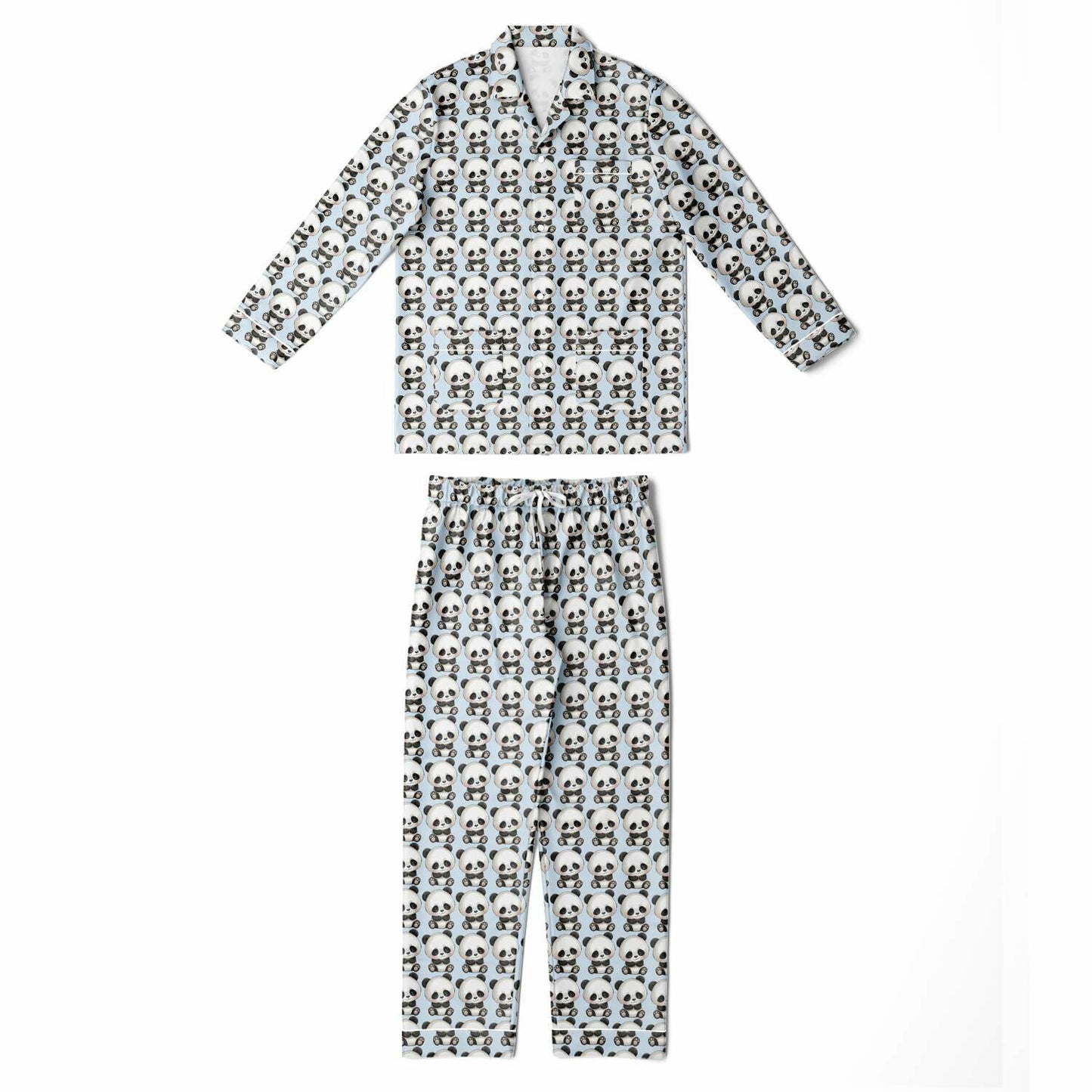 Men's Satin Set Pajamas - Panda