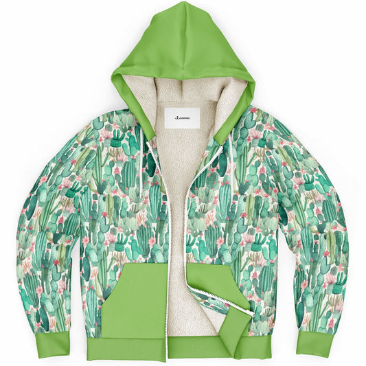 Microfleece Zip Human Hoodie - Plants