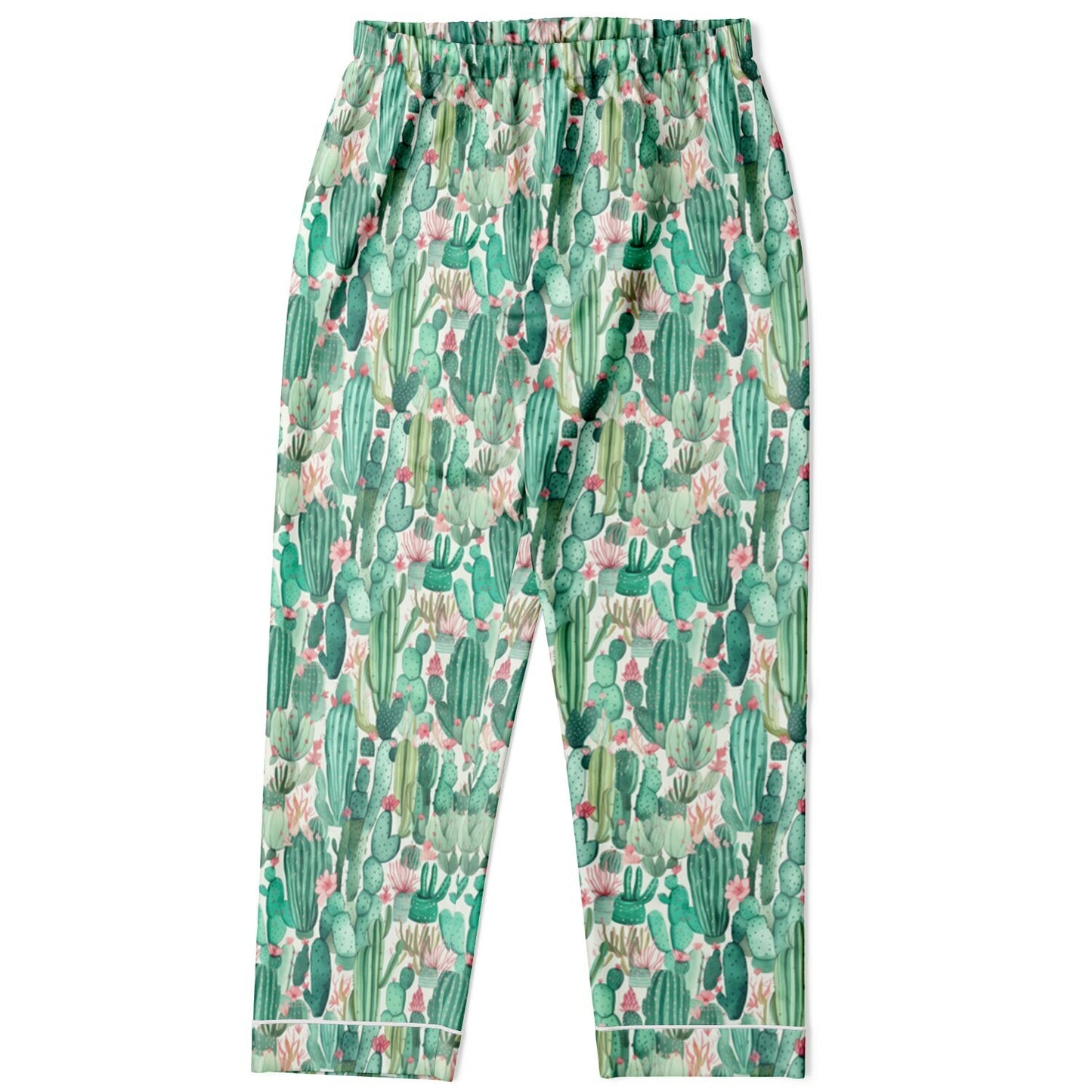 Women's Satin Set Pajamas - Plants