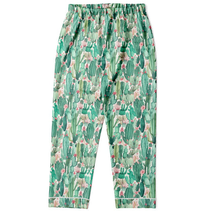 Women's Satin Set Pajamas - Plants