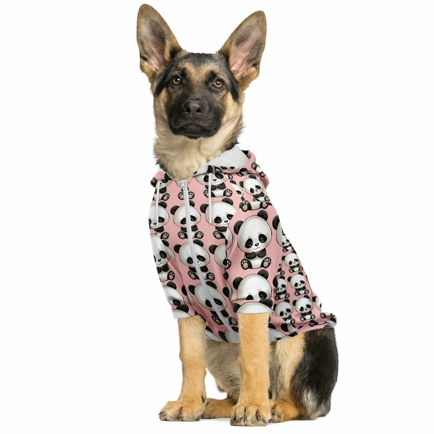Athletic Dog Zip-Up Hoodie - Panda Pink