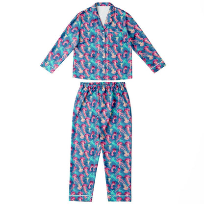 Women's Satin Set Pajamas - Ocean