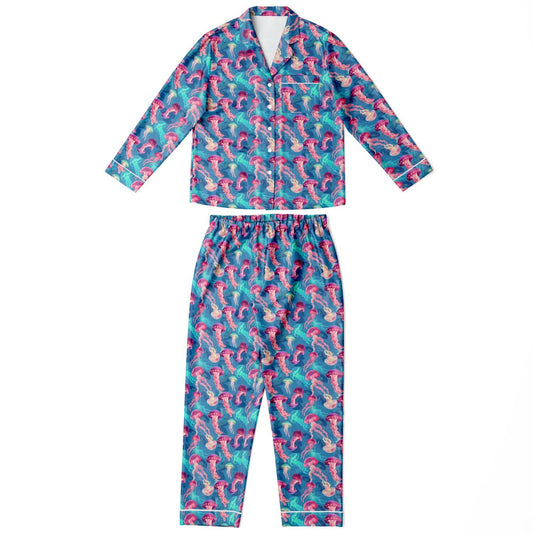 Women's Satin Set Pajamas - Ocean