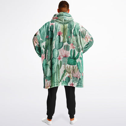 Reversible Snug Hoodie - Plants and Red Flower