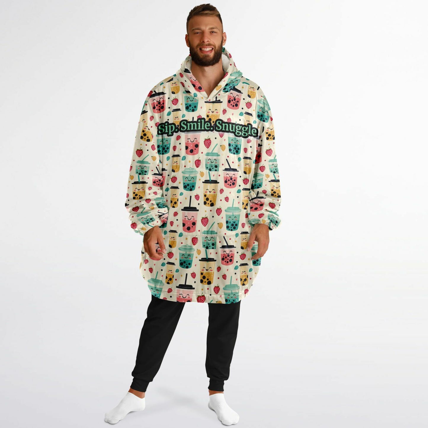 Custom NAME / TEXT Snug Hoodie - All over Print - Boba