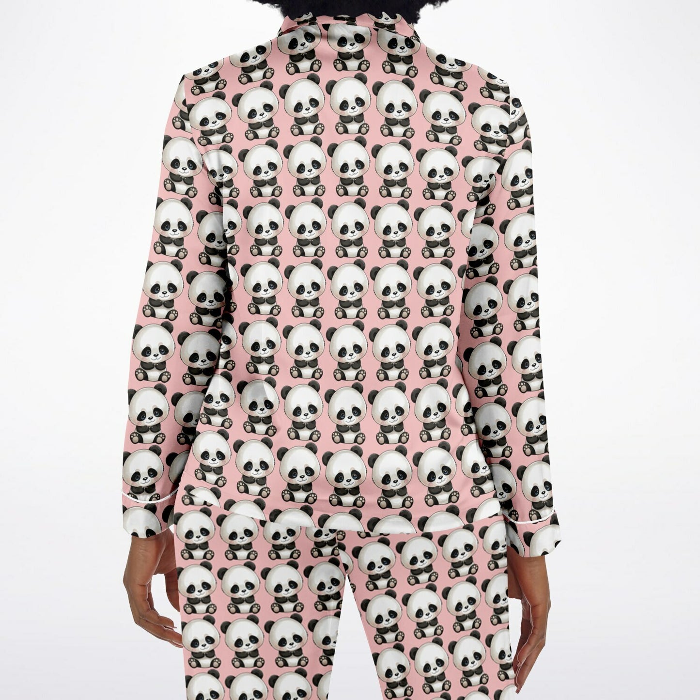 Women's Satin Set Pajamas - Panda Fur Real Tired