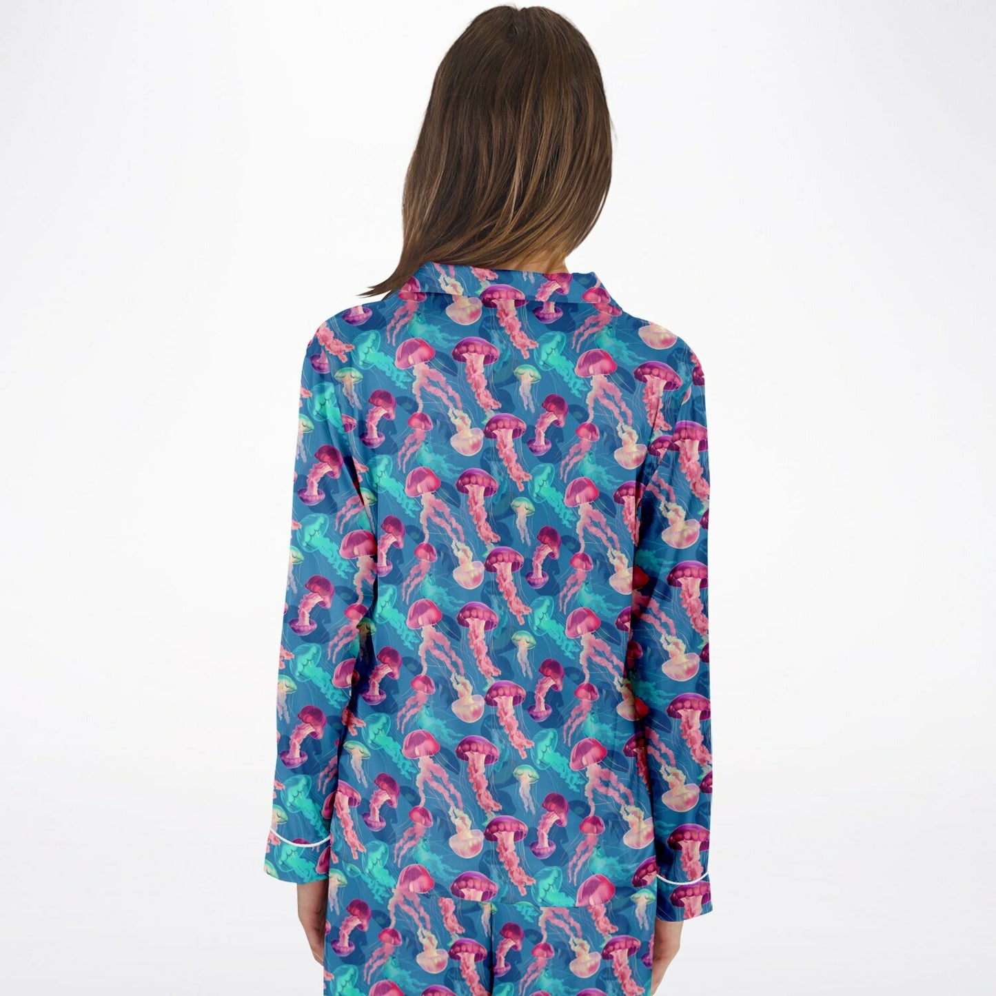 Women's Satin Set Pajamas - Ocean